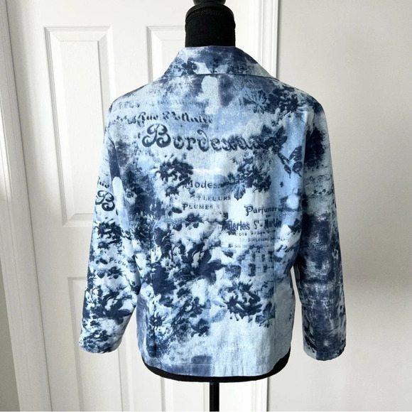 New Direction Sequins Tie  Dye Floral Pattern Blazer - Picture 3 of 14
